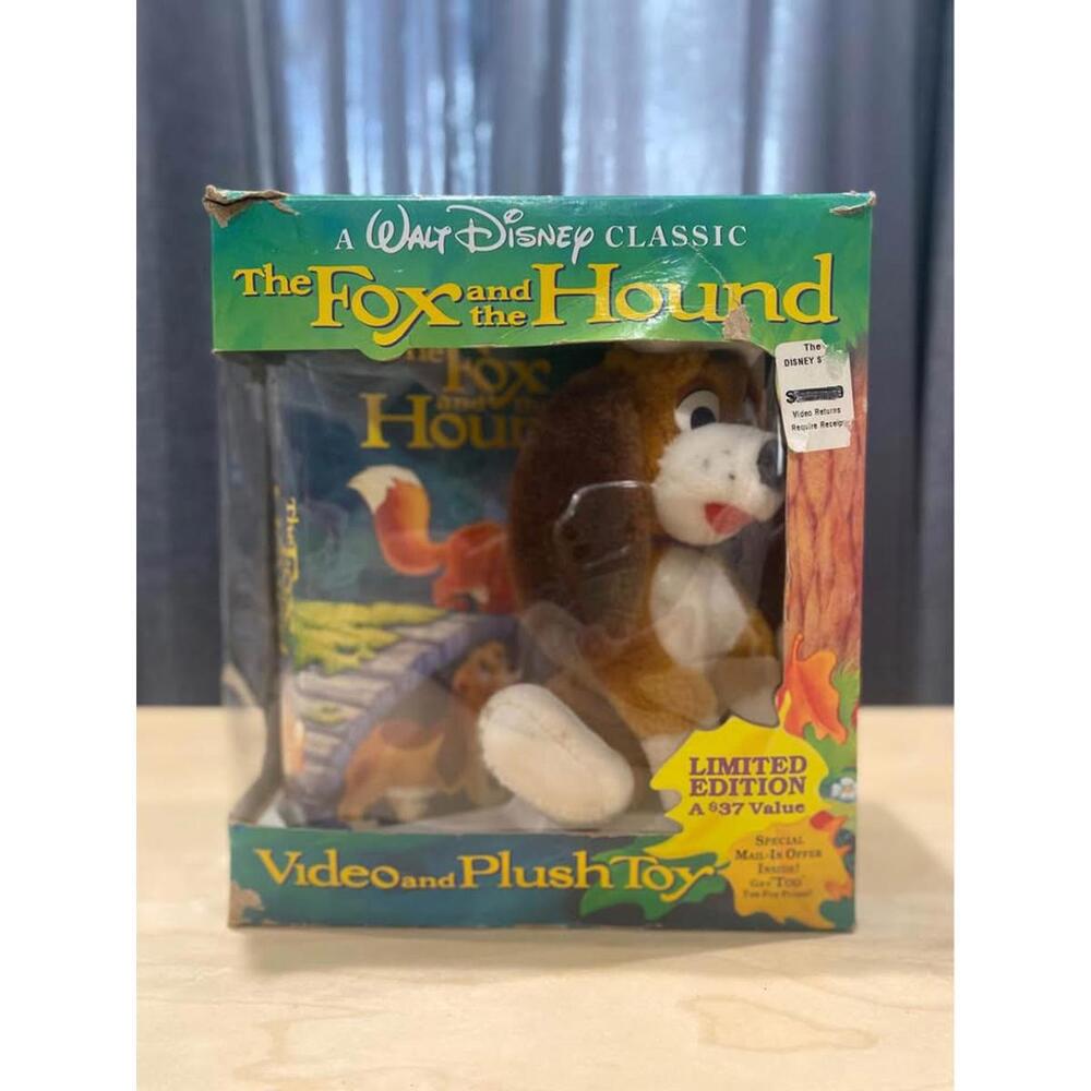 Disney The Fox and Hound VHS Video and Plush Toy